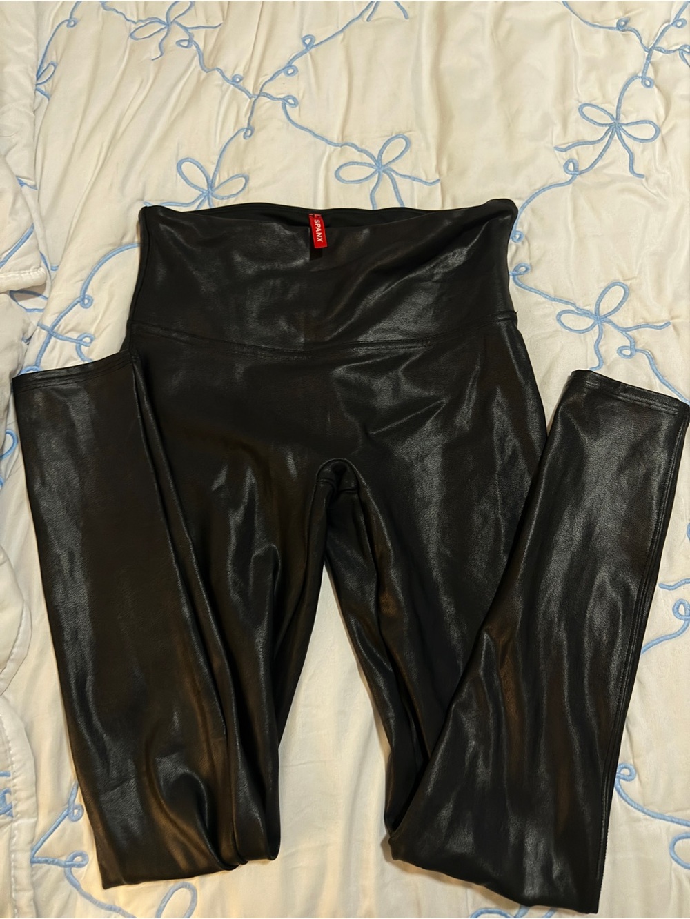 SPANX Faux Leather High-Waist Leggings - Black